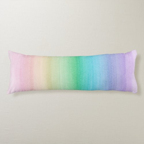 Pastel Unicorn Rainbow Watercolor Dream 1 Body Pillow