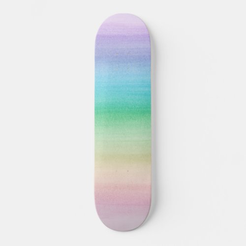 Pastel Unicorn Rainbow Watercolor Dream 1 Skateboard