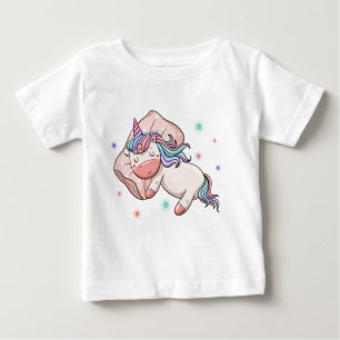 Pastel Unicorn sleeping Baby T-Shirt