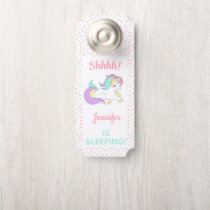 Pastel Unicorn Sprinkle Shhh! Baby Is Sleeping Door Hanger Pastel Unicorn Sprinkle Shhh! Baby Is Sleeping Door Hanger