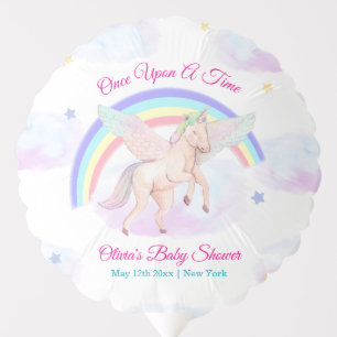 Pastel Unicorn Star Rainbow Fairytale Baby Shower  Balloon