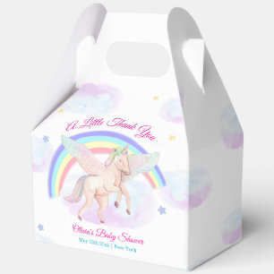 Pastel Unicorn Star Rainbow Fairytale Baby Shower  Favor Boxes