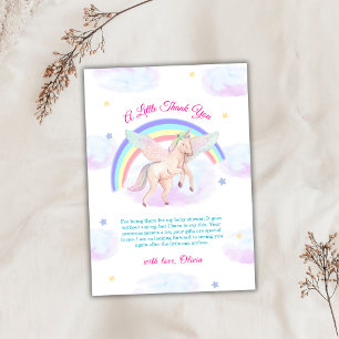 Pastel Unicorn Star Rainbow Fairytale Baby Shower Thank You Card