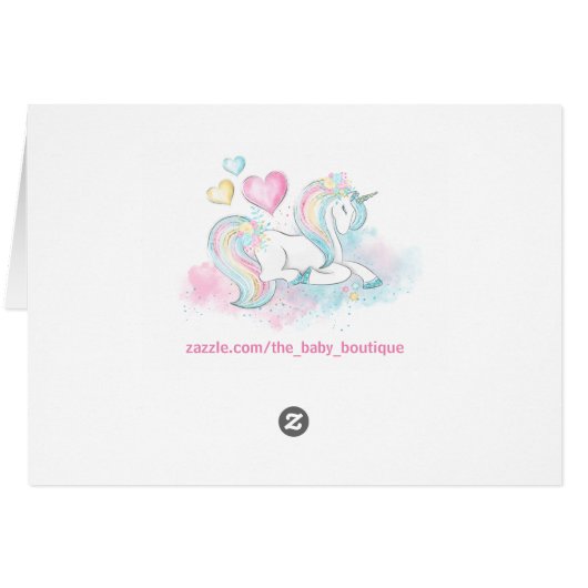 Pastel Unicorn Thank You Cards (Back Horizontal)
