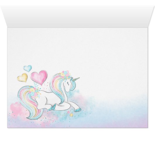 Pastel Unicorn Thank You Cards (Inside Horizontal (Bottom))