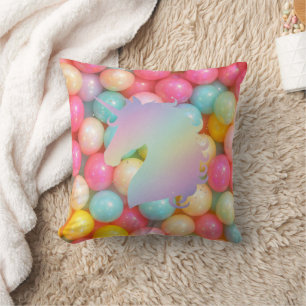 Pastel Unicorn Throw Pillow   Magical Rainbow Home