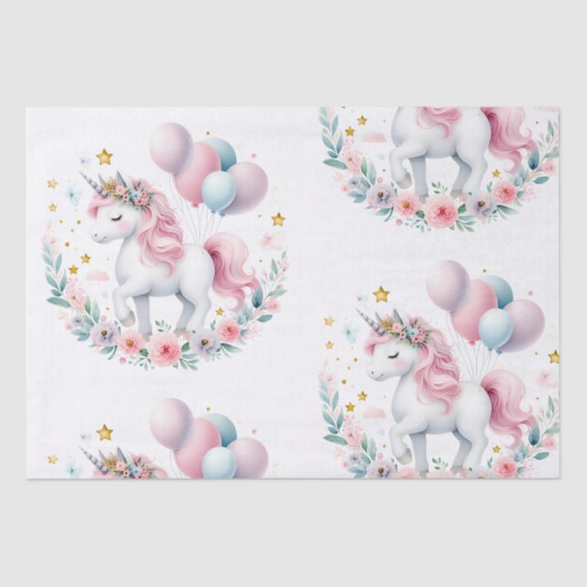Pastel Unicorn  Tissue Paper (Front)