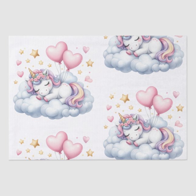 Pastel Unicorn  Tissue Paper (Front)