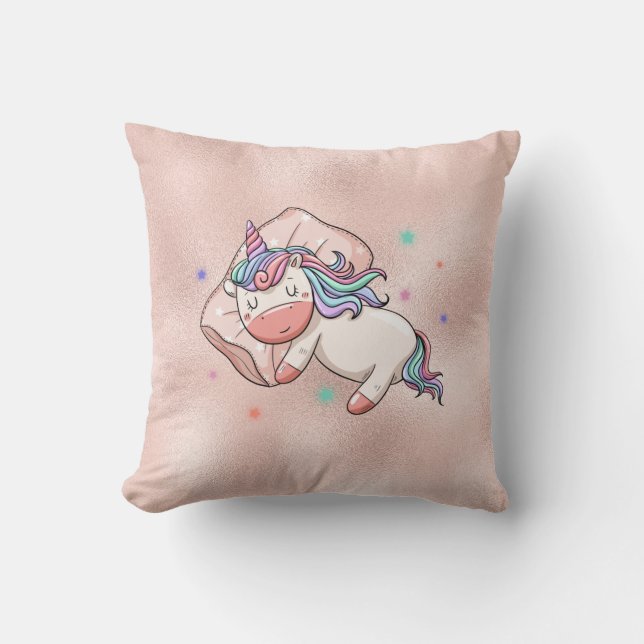 Pastel Unicorn with Matching Back  Throw Pillow (Front)
