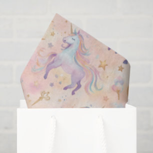 Pastel Unicorns Moons Girls Birthday Baby Shower Tissue Paper