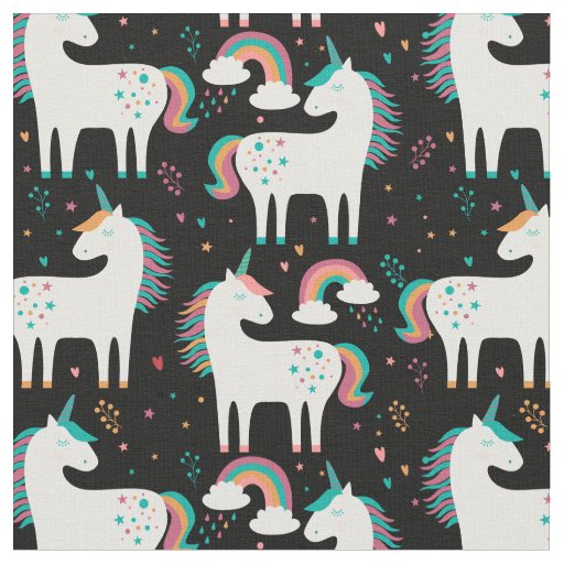 Pastel Unicorns & Rainbows Fabric