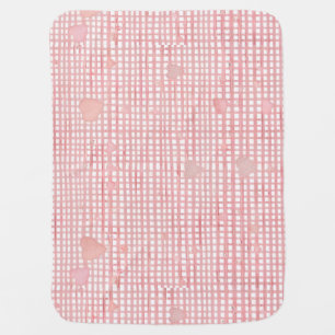 Pastel Valentine Gingham Baby Swaddle Blanket