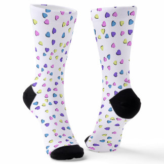 Pastel Valentine Hearts Socks