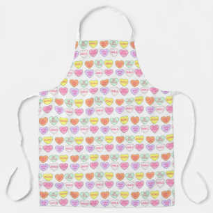 Pastel Valentine's Day Candy Conversation Hearts Apron