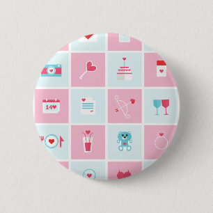 pastel valentines day pinback button