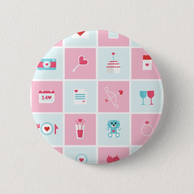 pastel valentines day pinback button (Front)