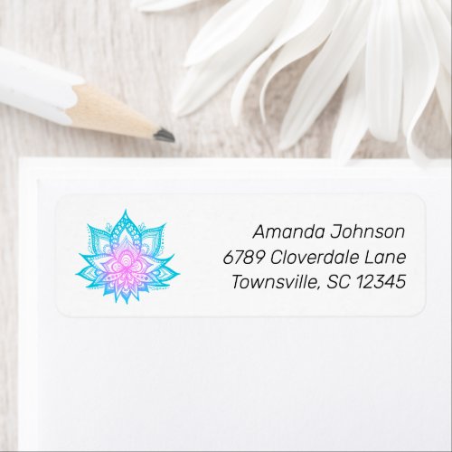 Pastel Vibes Lotus Flower Return Address Label