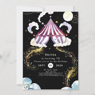 Pastel Vibrant Circus Birthday Invitation