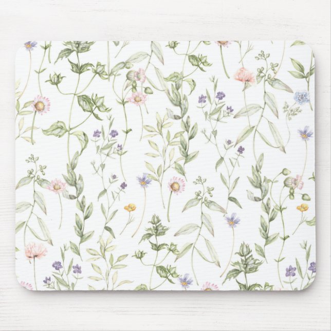Pastel Vintage Flowers Mouse Pad (Front)