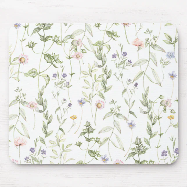 Pastel Vintage Flowers Mouse Pad Zazzle