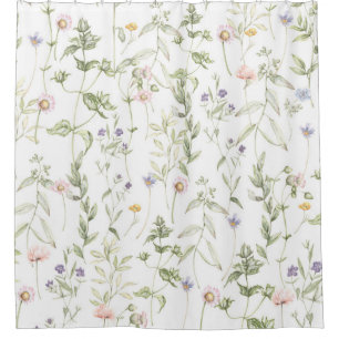 Pastel Vintage Flowers Shower Curtain