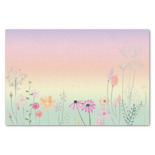 Pastel Vintage Flowers Tissue Paper