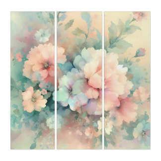 Pastel Vintages Roses Triptych