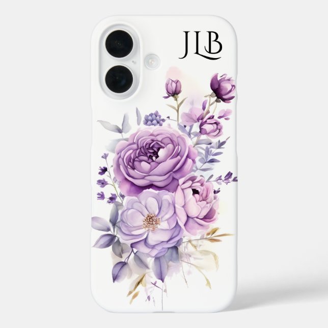 Pastel Violet and Icy Purple Flowers Case-Mate iPhone Case (Back)