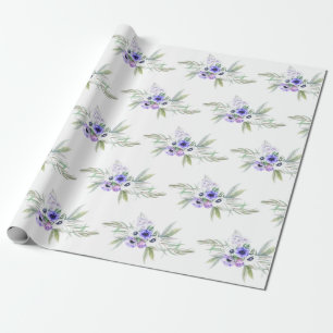 Pastel Violet Floral Wrapping Paper