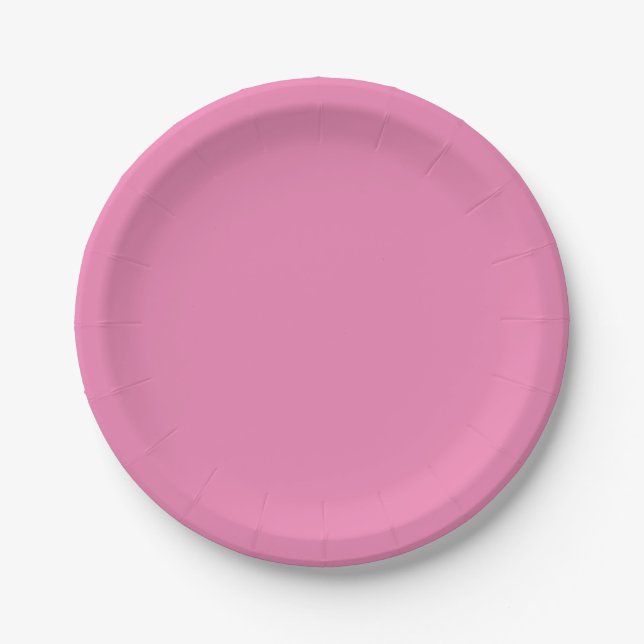 Pastel Violet,Pink Daisy,Pink Rose, Paper Plates (Front)