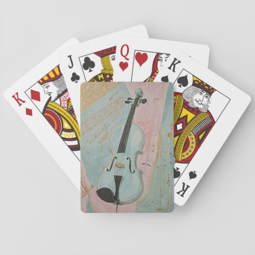 Pastel Violin Poker Cards