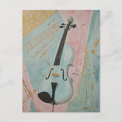 Pastel Violin Postcard