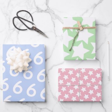 Pastel w. White Stars - Custom Age Kids Birthday