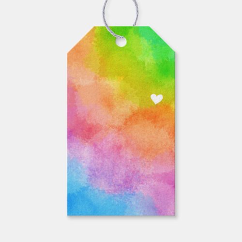 Pastel Water Color Tie Dye Gift Tag