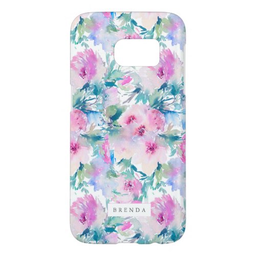 Pastel water colors flowers collage pattern samsung galaxy s7 case