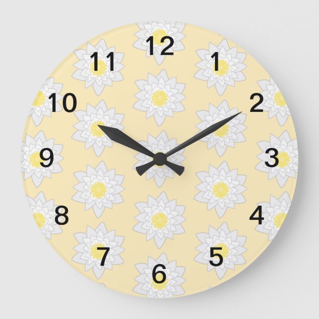 Pastel Water Lilies. Large Clock (Front)