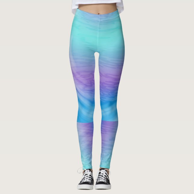 Pastel water tropical sunset leggings (Front)