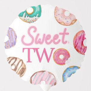 Pastel Watercolor 2nd Donut Birthday Balloon
