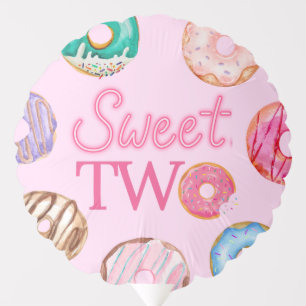 Pastel Watercolor 2nd Donut Birthday Balloon