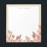 Pastel Watercolor Autumn Foliage Notepad<br><div class="desc">Delicate floral pattern background..  For additional matching marketing materials,  custom design or
logo inquiry,  please contact me at maurareed.designs@gmail.com and I will reply within 24 hours.
For shipping,  card stock inquires and pricing contact Zazzle directly.</div>