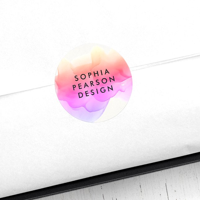 Pastel Watercolor Blot Classic Round Sticker (Creator Uploaded)