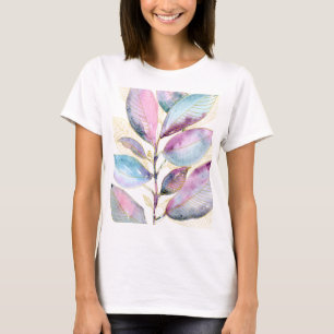 Pastel Watercolor Botanical Leaves Spiral Notebook T-Shirt