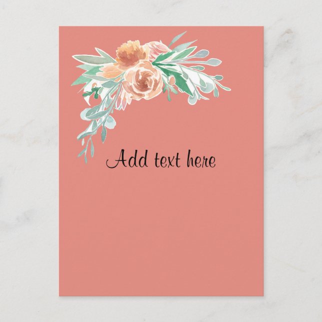 Pastel Watercolor Bouquet Template Postcard (Front)
