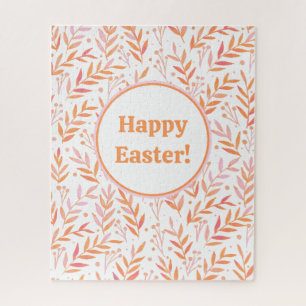 Pastel watercolor branches orange and pink jigsaw puzzle