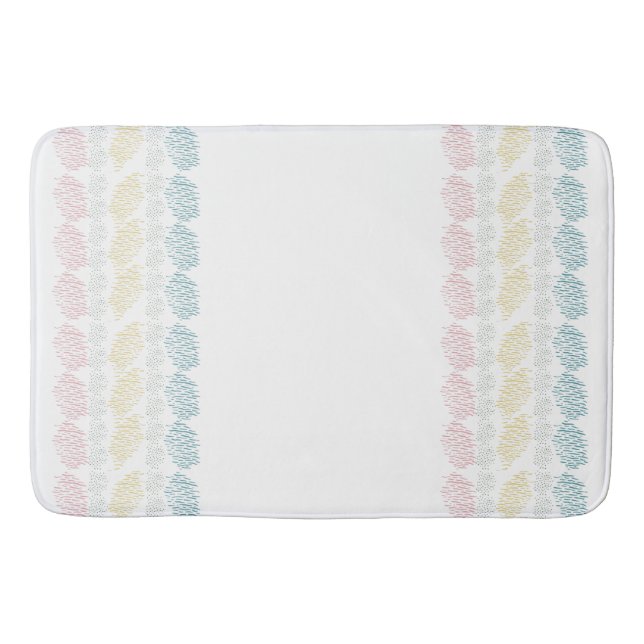 Pastel Watercolor Brushstrokes Bath Mat (Front)
