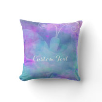 Pastel Watercolor Butterfly Colorful Spring Throw Pillow