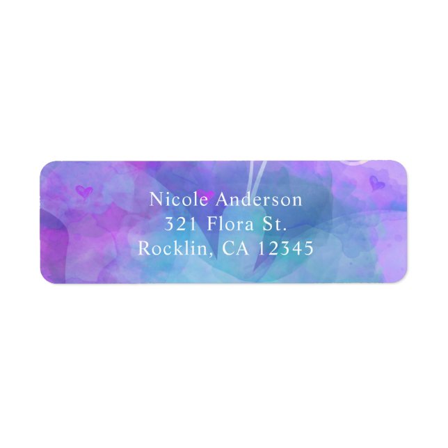 Pastel Watercolor Butterfly Party Invitation Label (Front)
