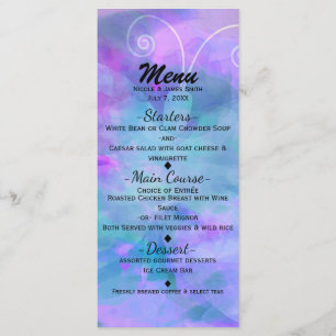 Pastel Watercolor Butterfly Party Invitation Menu