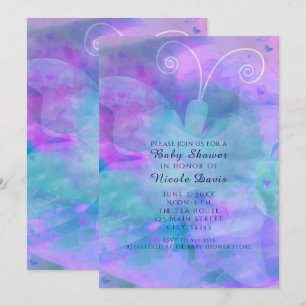 Pastel Watercolor Butterfly Party Invitations