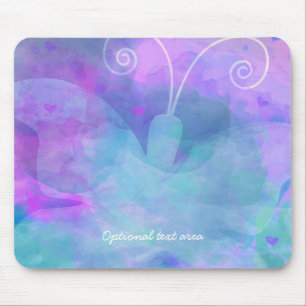 Pastel Watercolor Butterfly Personalized Custom Mouse Pad